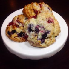 Cherry Blueberry Scone and Pumpkin Pecan Spice Muffin