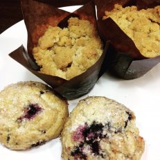 Cherry and White Chocolate Chip Muffins and Blueberry Scones